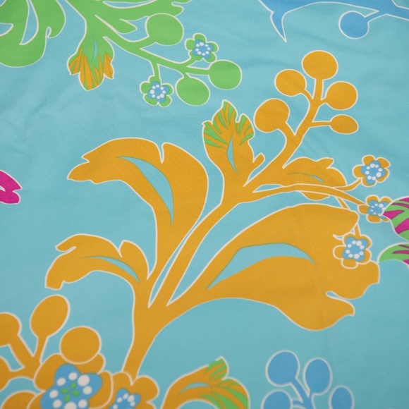 J. McLaughlin Colorful Aqua Floral Tunic Top Catalina Cloth Size Small - Picture 3 of 4